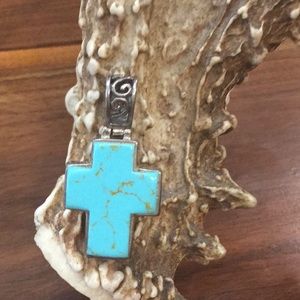Southwestern turquoise cross pendant